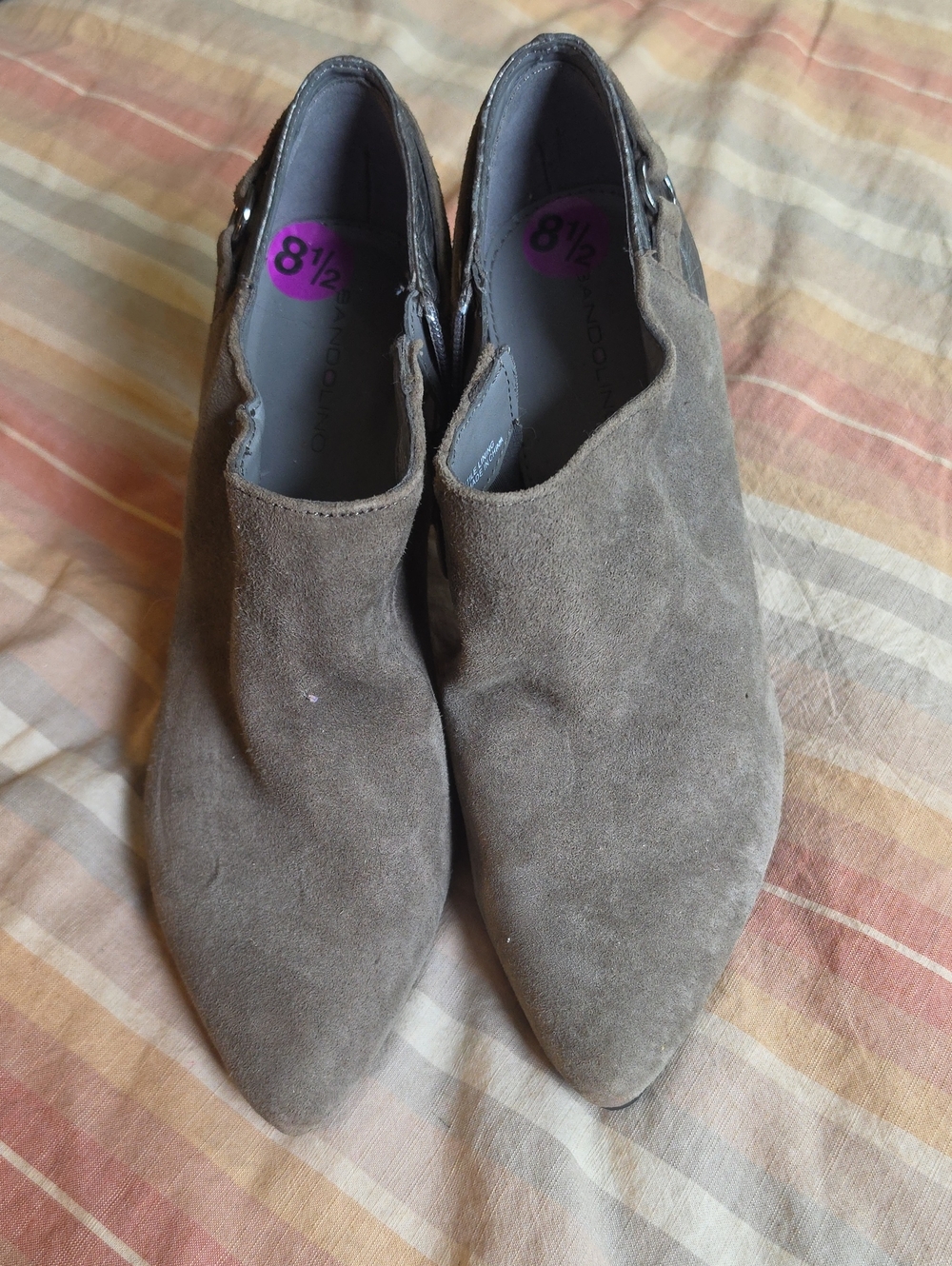 Suede Pointed Toe Ankle Boots Size 8.5